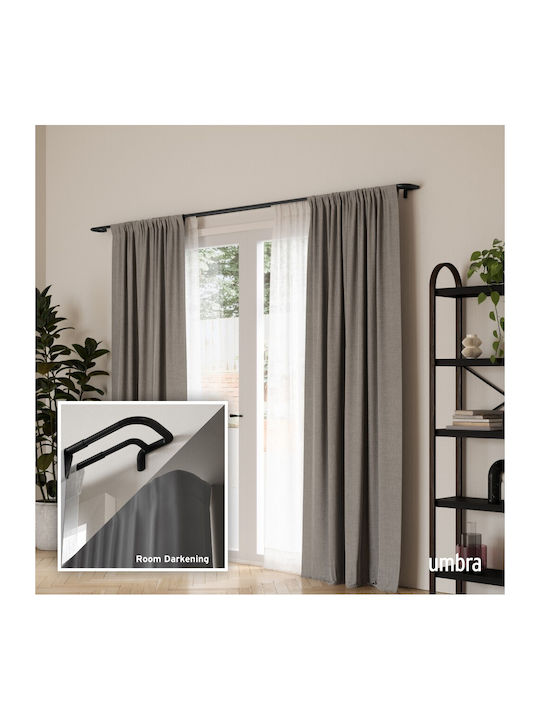 Umbra Extendable Metallic Curtain Pole Twilight Double Double with Rod Φ19mm 76-213cm Metallic