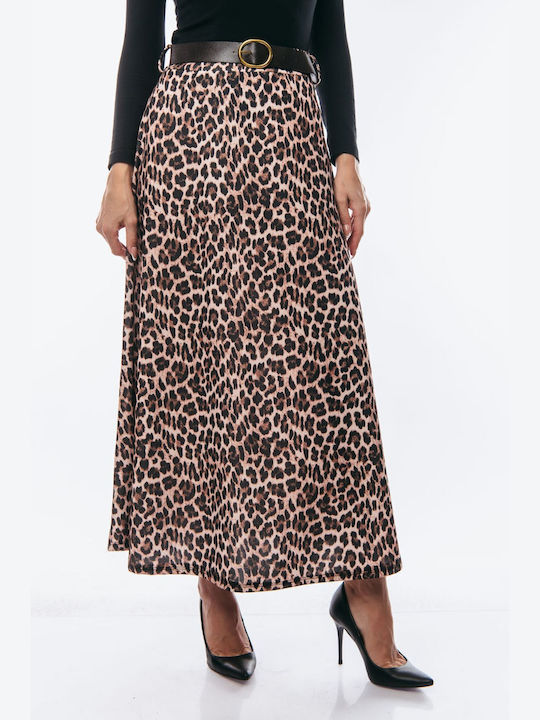 Dress Up Satin Skirt Leopard Black