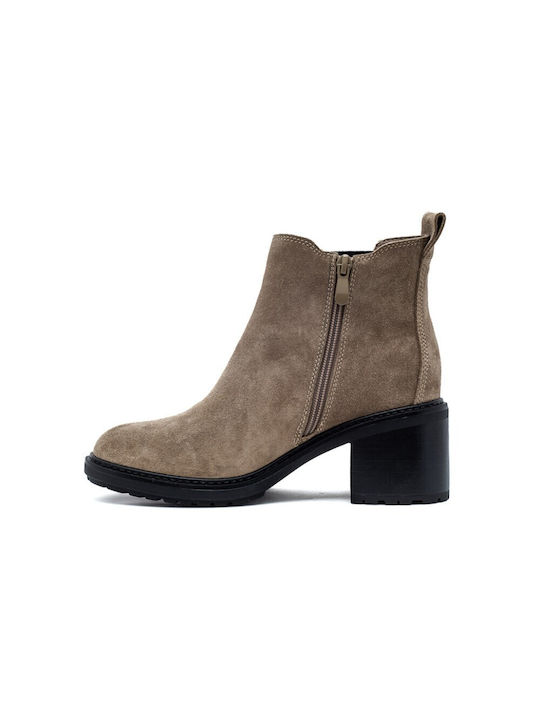 Leder Stiefeletten Damen Braun