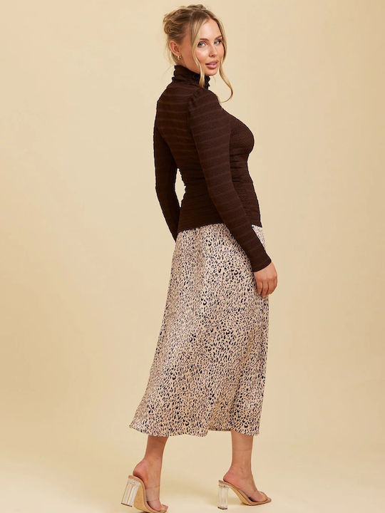 Women's Sweater Turtleneck Brown