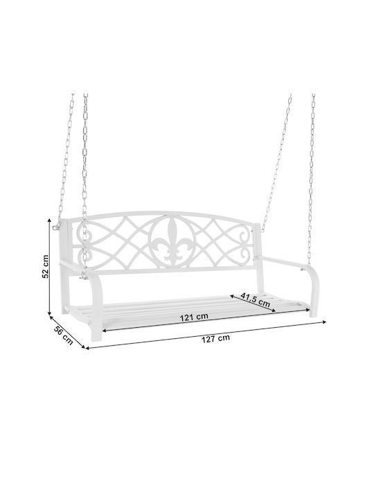 Leagăn suspendat cu pernă 2 sloturi Metal Gri Rezistență până la 170kg L127xL56xH52cm