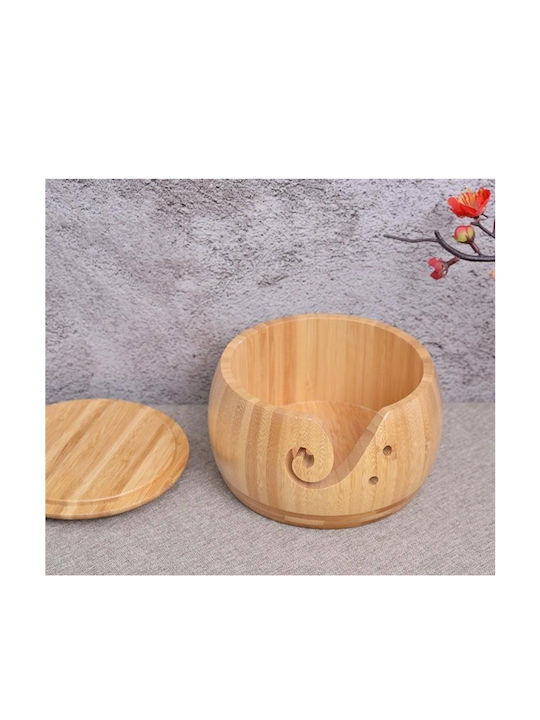 Διακοσμητικό Μπωλ Ξύλινο Μπεζ 15x8cm