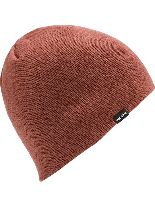 Skull Beanie Beanie Ανδρικός Σκούφος Πλεκτός σε Καφέ χρώμα