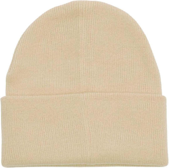 Icon Patch Beanie Männer Beanie Gestrickt in Beige Farbe