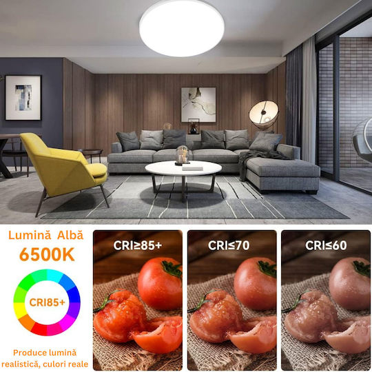 Round LED Panel 38W with Warm White Light 3000K