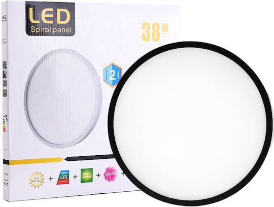 Στρογγυλό LED Panel 38W με Θερμό Λευκό Φως 3000K