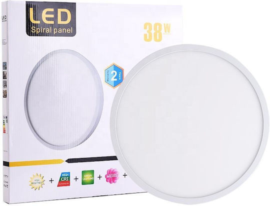 Round LED Panel 38W with Warm White Light 3000K