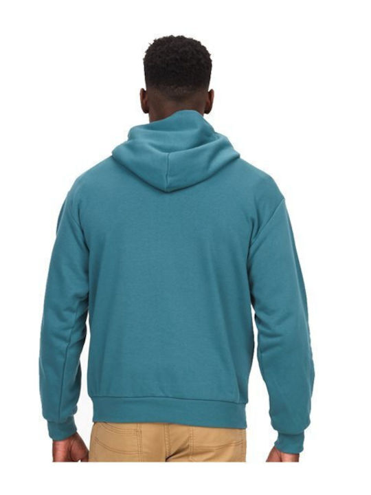 Marmot Sweatshirt Petrol Blue with Hood