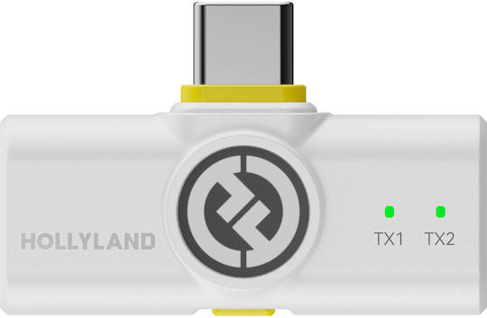 Hollyland Lark M2 Wireless Microfon Πέτου, Clip On pentru Mobil în Culoarea White