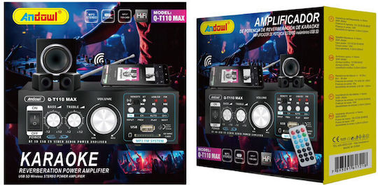 Andowl Q- Усилвател на мощност Hi-Fi усилвател Stereo Q-T110 Max Черен