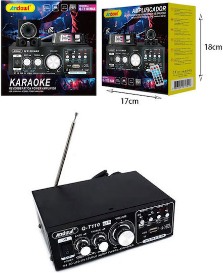 Andowl Q- Усилвател на мощност Hi-Fi усилвател Stereo Q-T110 Max Черен