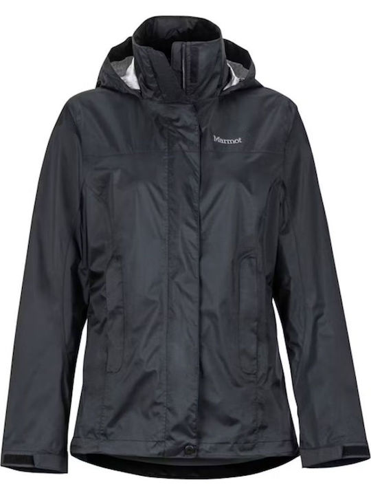 Precip Eco Pliabil Jachetă Dama Alergare Waterproof Negru