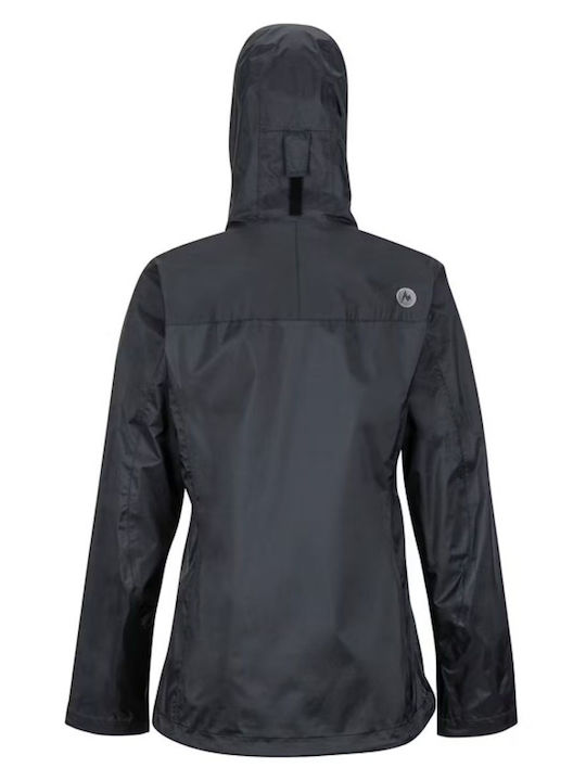 Precip Eco Pliabil Jachetă Dama Alergare Waterproof Negru