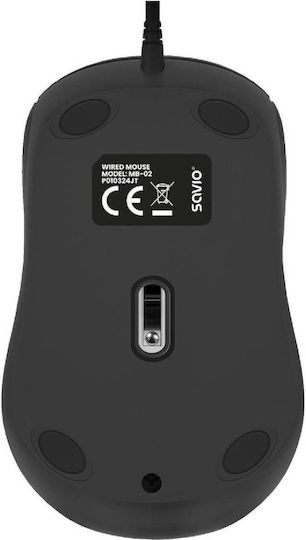 Savio MB-02 Cu fir Mouse Negru