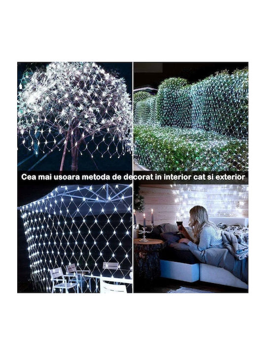 120 Λαμπάκια LED 1.5μ. x 150εκ. Λευκά τύπου Δίχτυ