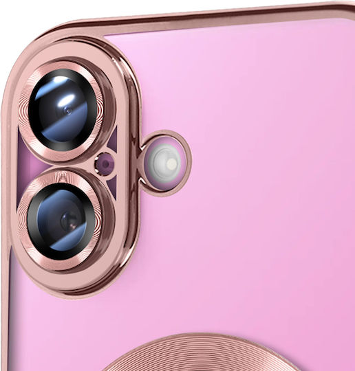 Avizar Case Magsafe Iphone 16 Silicone Contour Chrome Rose Gold