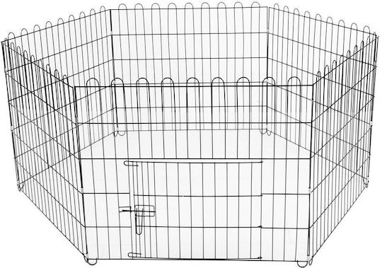 Парк за Кучета Правоъгълена от Метал в Черен Цвят 165 x 85 x 73см.