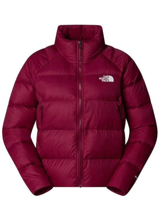 Women's for Hiking Short Puffer Jacket for Winter Burgundy