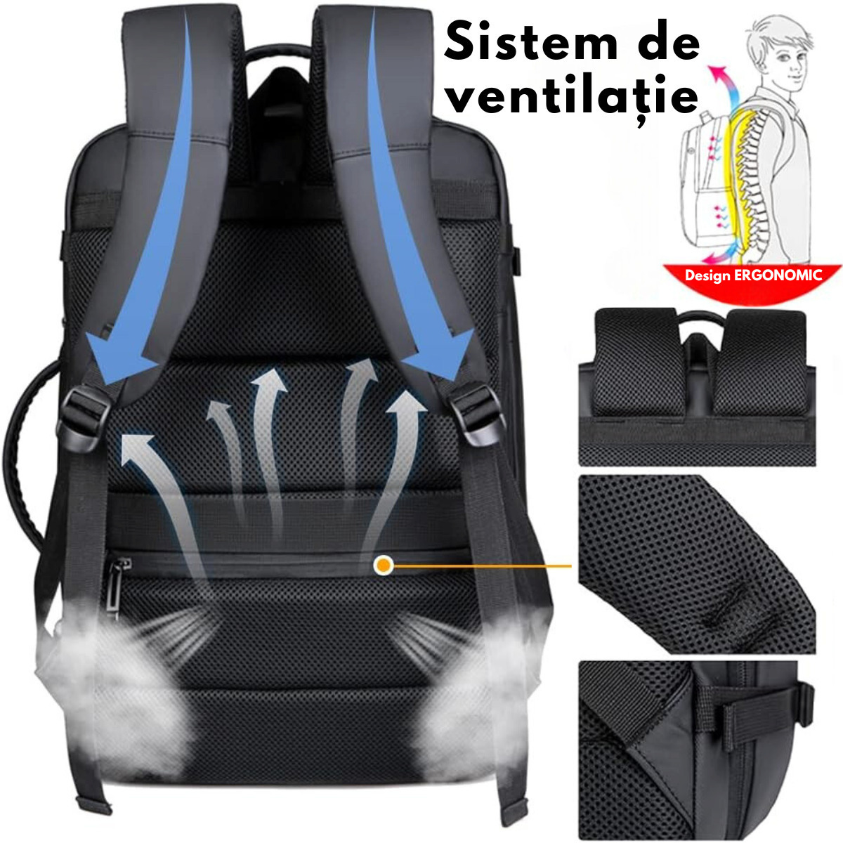 Travel Backpack 17-inch Laptop Space Expandable Waterproof Ideal