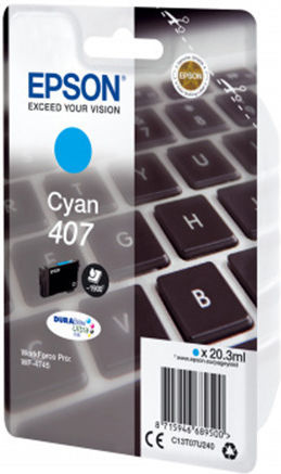 Epson 407 Original InkJet Printer Ink Cyan (C13T07U240)