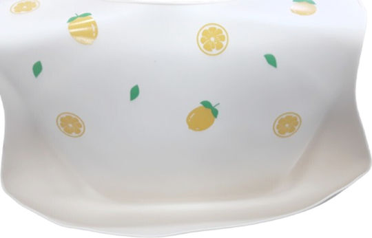 Beboulino Waterproof Bib Silicone with Pocket Ecru Lemon