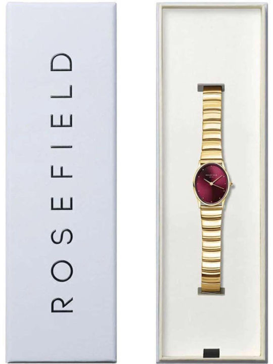 Rosefield Women's Watch Chronograph with Gold Metal Bracelet