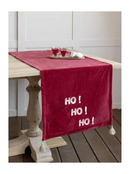 Nima Christmas Tablecloth Runner Fabric Red L40xW160cm.