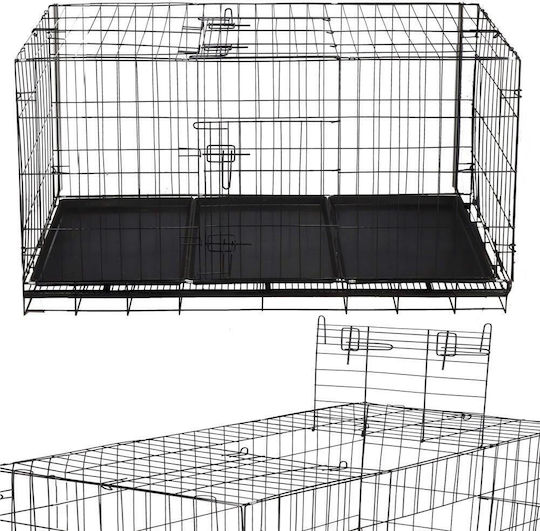 Hunde-Drahtkäfig XXGroß mit 2 Türen Schwarz 130x70x61cm