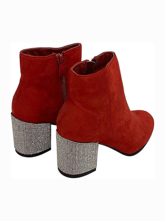 Wildleder Stiefeletten Damen Rot