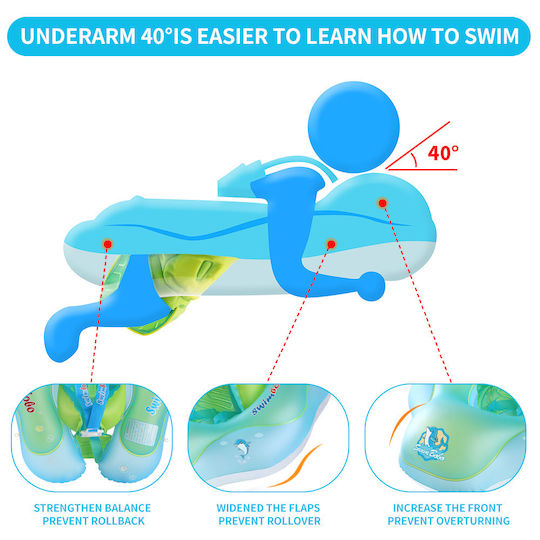 Swimbobo Swimming Aid Swimtrainer with Sunshade Green