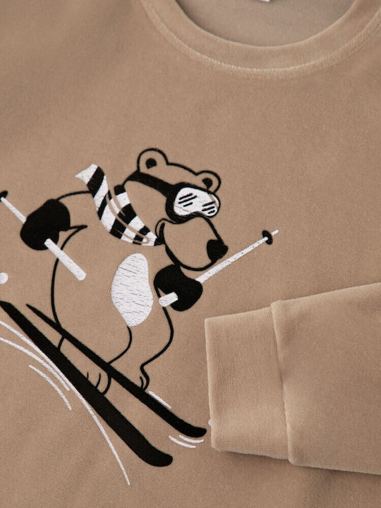 Minerva Детска пижама Зимна BEIGE Bearski