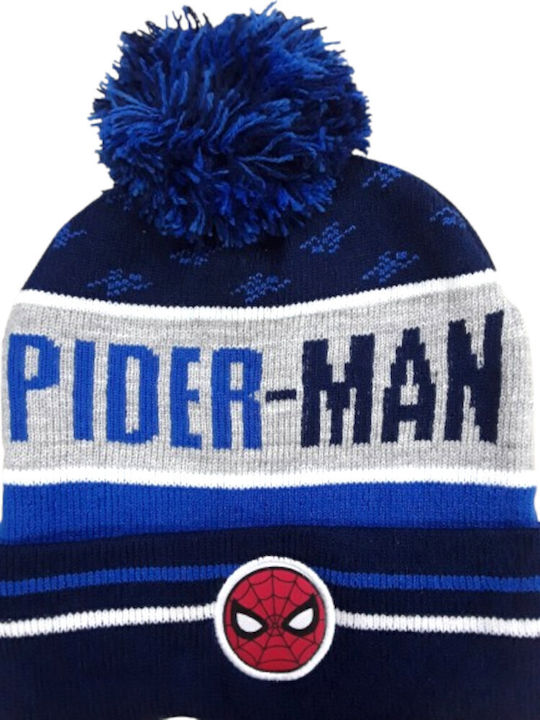 Spiderman Kinder Mütze Gestrickt Blau