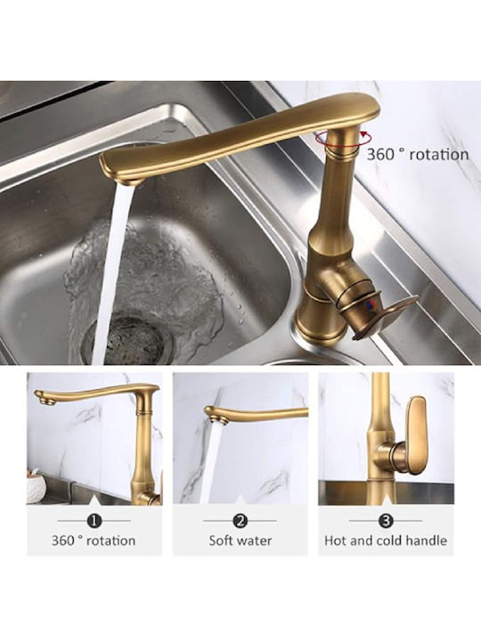 Brass Kitchen Faucet Counter Bronze
