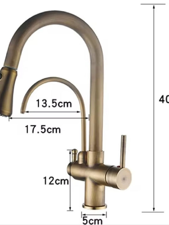 5 X2z Küchenarmaturen Zähler Bronze