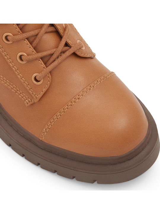 Aldo Goer Tan Lederstiefelette mit Schnürsenkeln