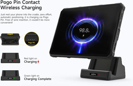 Ulefone Armor Pad 4 Series Βάση Κινητού Αυτοκινήτου με Αντιολισθητική Επιφάνεια και Ασύρματη Φόρτιση Μαύρη