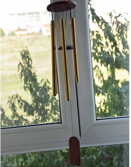 Clopoței de Vânt 6 Tuburi de Sunet din Metal Aurii Model Feng Shui pentru Casă Grădină