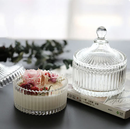 Glass Sweet Jar with Lid Transparent