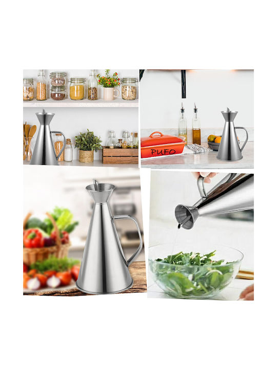 Elegant Stainless Steel Oil & Vinegar Dispenser with Handle 500 Ml