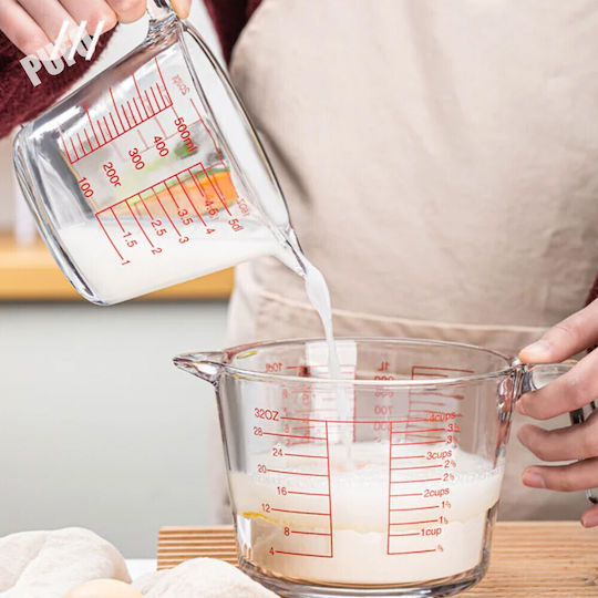 Transparent Glass Measuring Cup Handle 500 Ml Graduated