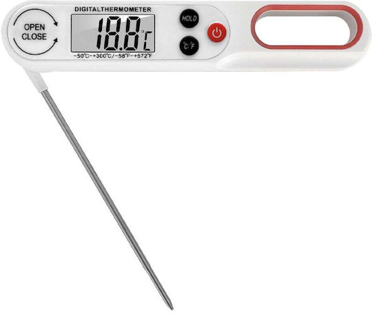 Termometre Alimentare Digital cu Acul Mare Ecran Ușor de Citit 50°C +300°C Oprire Automată Model Plier Alb