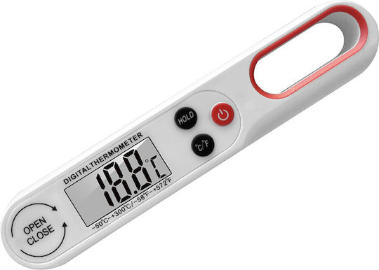 Termometre Alimentare Digital cu Acul Mare Ecran Ușor de Citit 50°C +300°C Oprire Automată Model Plier Alb