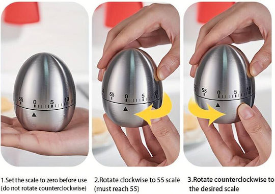 Modern Stainless Steel Kitchen Timer 7.5 Cm