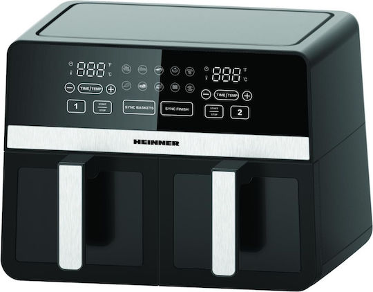 Heinner Air Fryer με Διπλό Αποσπώμενο Κάδο 9.5lt Μαύρο HAF-K10DB24BK