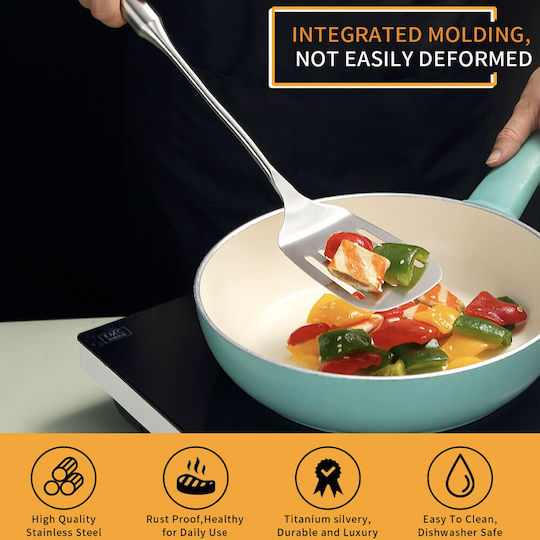Premium Stainless Steel Spatula Cooking Serving Durable 38 Cm