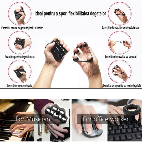 Flexor Set 4 Accessories Forearm Stress Relief Black
