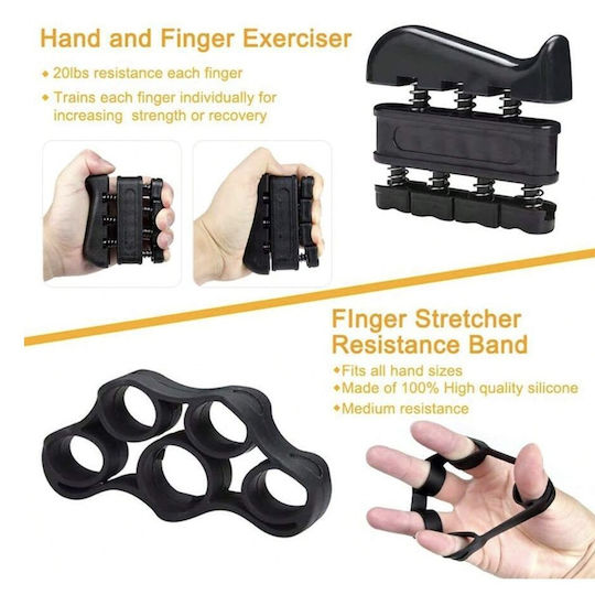 Flexor Set 4 Accessories Forearm Stress Relief Black
