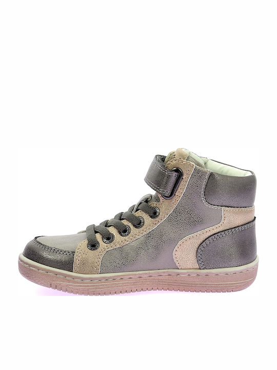 Παιδικά Sneakers High με Σκρατς Ασημί