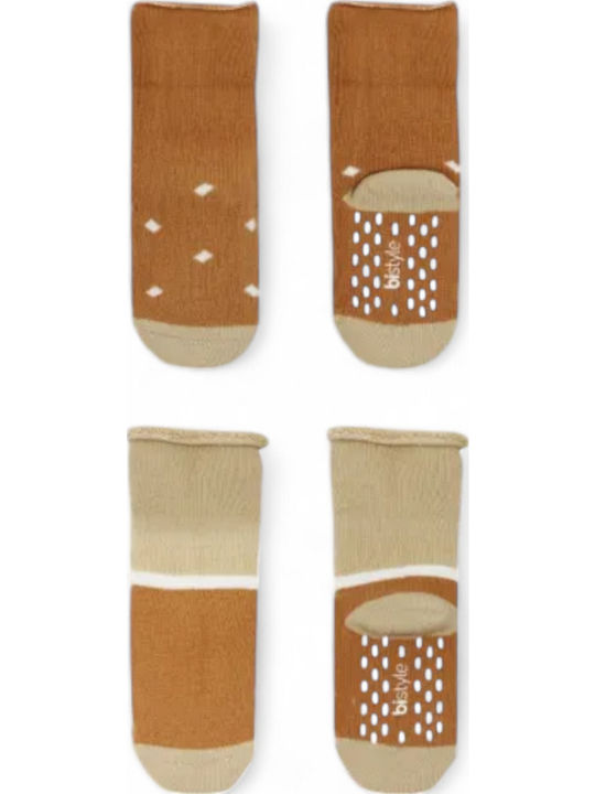 Biorganic Kids' Socks Non-Slip Orange 2 Pairs