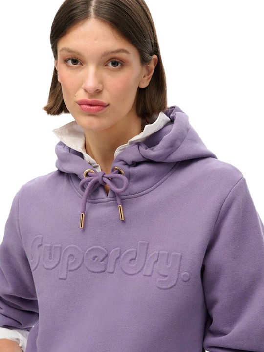 Superdry Embossed Logo Women's Sweatshirt Milled Grape Purple